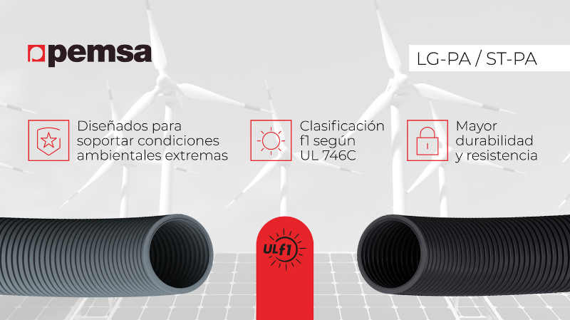 Tubos LG-PA y ST-PA de Pemsa: calidad y resistencia UV garantizada